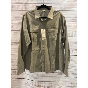 Tectop Mens Gray Long Sleeve Hiking Fishing Shirt Ripstop Polycool 3XL 2422406CS